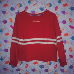 ♡ cropped champion longsleeve ♡